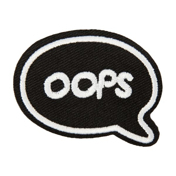 Термоаппликация L №34/5, 5 шт, L217 Oops 5.2х4 см, Gamma