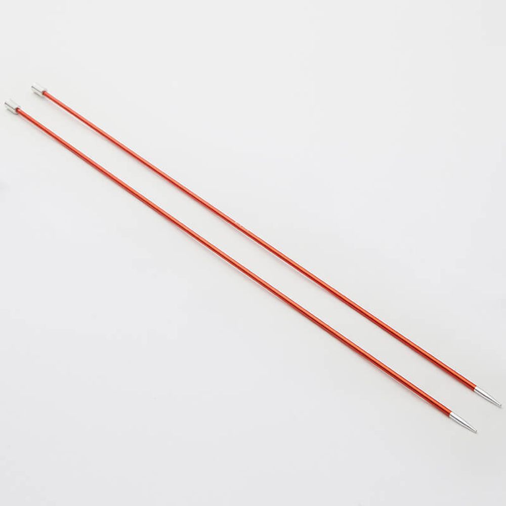Спицы прямые Knit Pro Zing 2,75 мм / 35 см, алюминий, сердолик, 2 шт, 47294