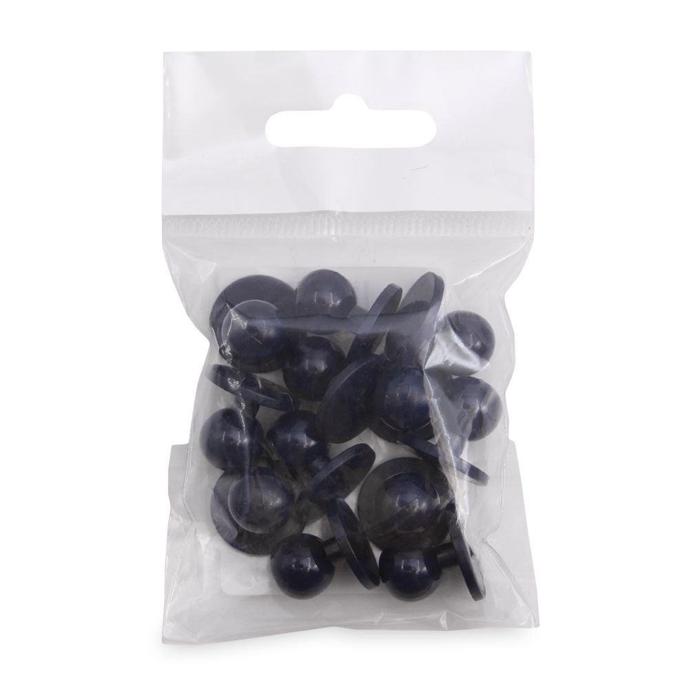 Пуговицы Пукли для поварских курток 12 шт, 10мм (d основания=18мм, h=16мм) (т.синий)