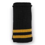 Подвяз (довяз) трикотажный 7.5х80 см, однослойный в полоску, черный/золото