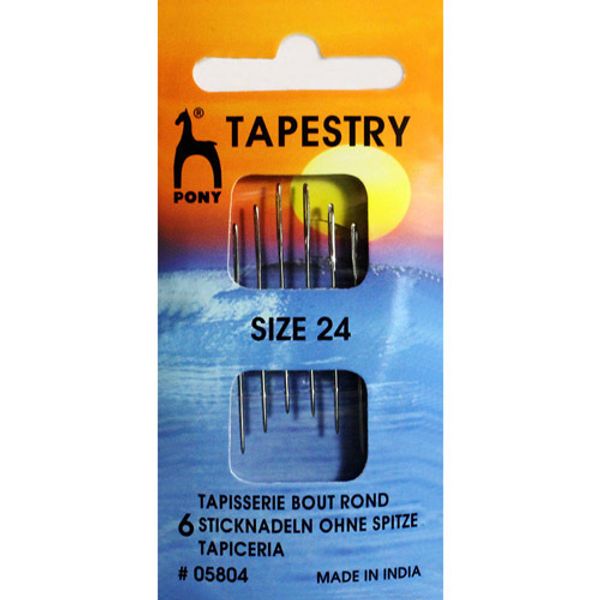 Иглы ручные для гобеленовых и трикотажных тканей №24,6 шт, Pony