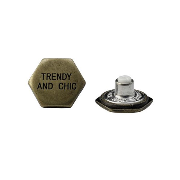 Пуговицы джинсовые ⌀20 мм, фиксированная ножка (БЕЗ ГВОЗДЯ), латунь, 20 шт, 512232