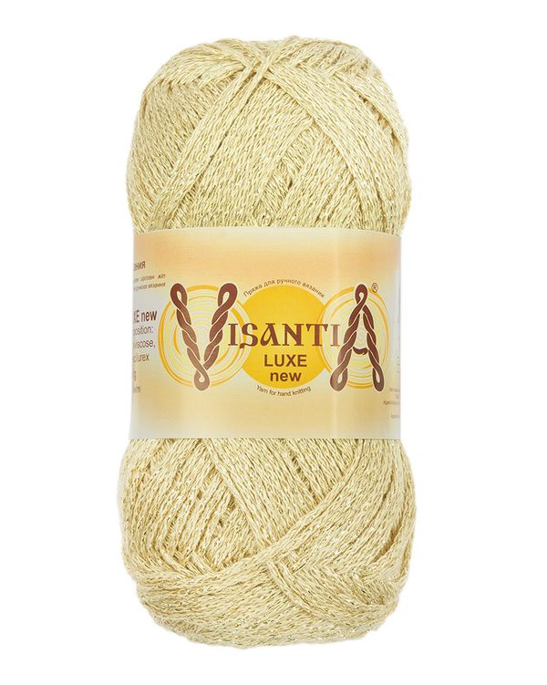 Пряжа Visantia Luxe New / уп.5 мот. по 100г, 240м, 02 белый с золотистым