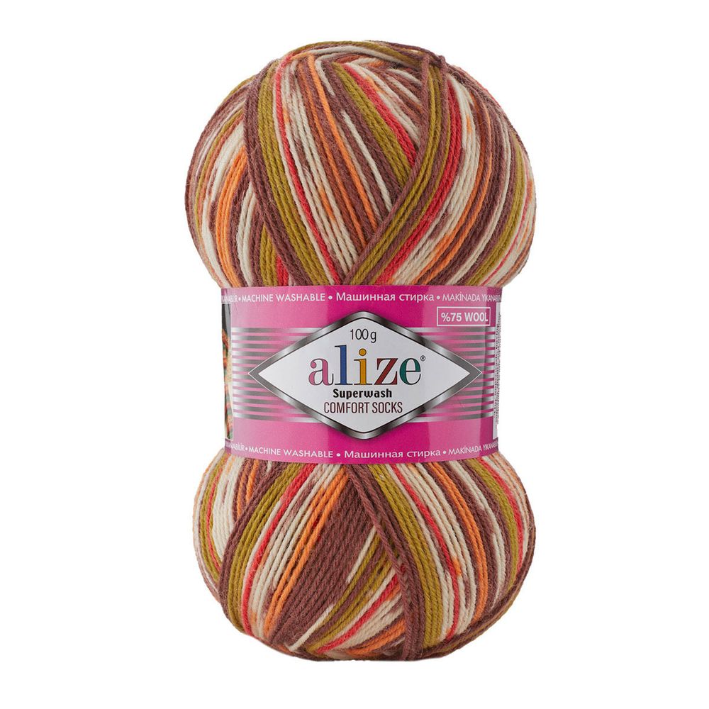 Пряжа Alize (Ализе) Superwash Comfort Socks / уп.5 мот. по 100 г, 420м, 7709 А