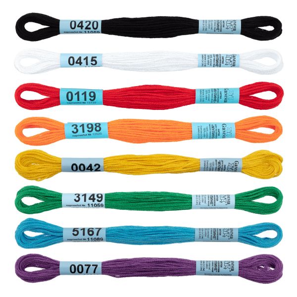 Мулине Gamma 100% хлопок, цв.base, 8 мотков по 8 метров