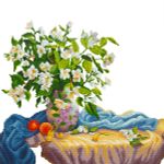Алмазная (кристальная) мозаика Фрея, Натюрморт с жасмином, 50х50 см