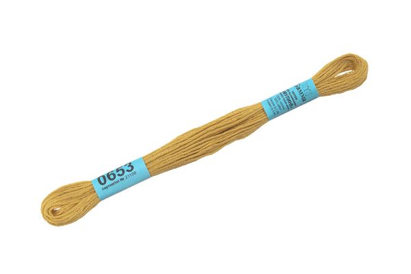 Мулине Gamma 100% хлопок, цв.0653 св.горчичный, 24 мотка по 8 метров