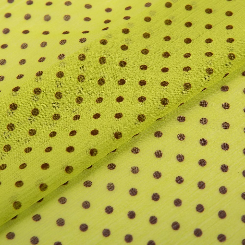 Ткань блузочная Chiffon 68 г/м², 200х147 см, 18 салатовый/коричневый, Gamma PC-05