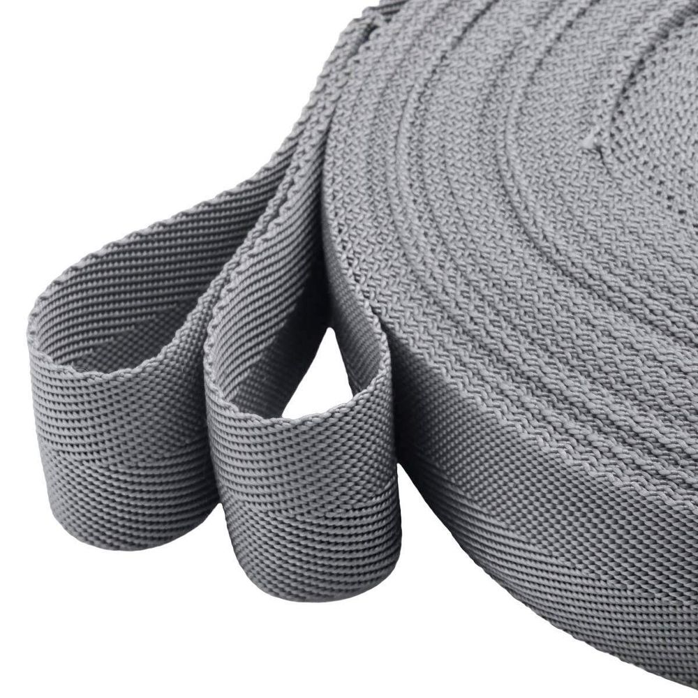 Стропа (ременная лента) 40 мм / 25 метров, толщ. 1.0 мм, [26.9 г/пог.м], 100% п/п, 33 серый