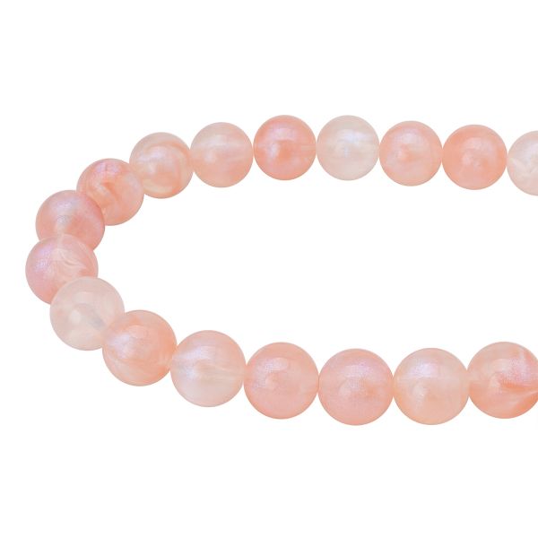 Бусины акрил ⌀12 мм, 500 г, дымка с АВ шиммером, круглые, AD071 персиковый, (7748709)2012 , Astra&Craft