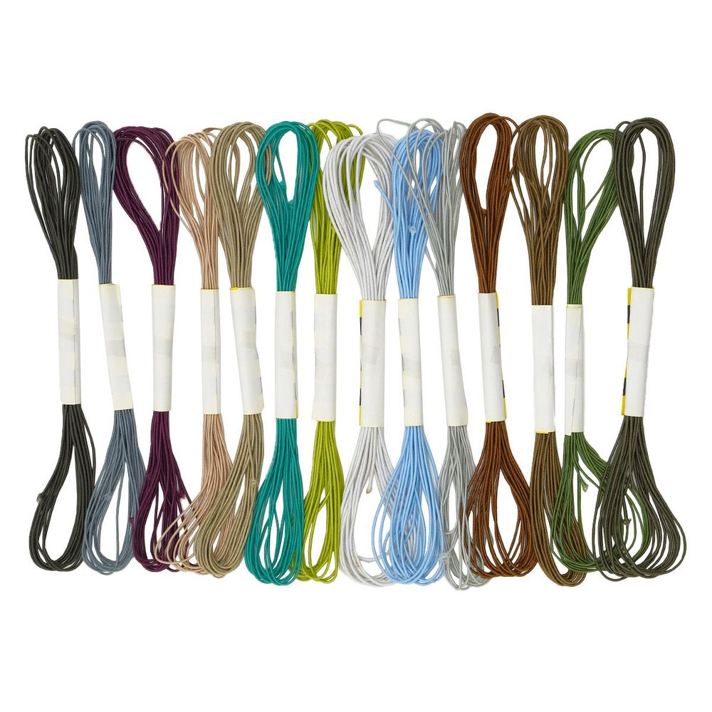 Резинка шляпная (шнур эластичный) ⌀1.5 мм / 5.5 метров, 0370-0301, ассорти, 14 шт