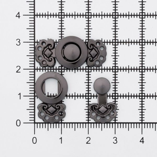 Крючки пришивные декоративные 25х12 мм, pewter, 10 шт