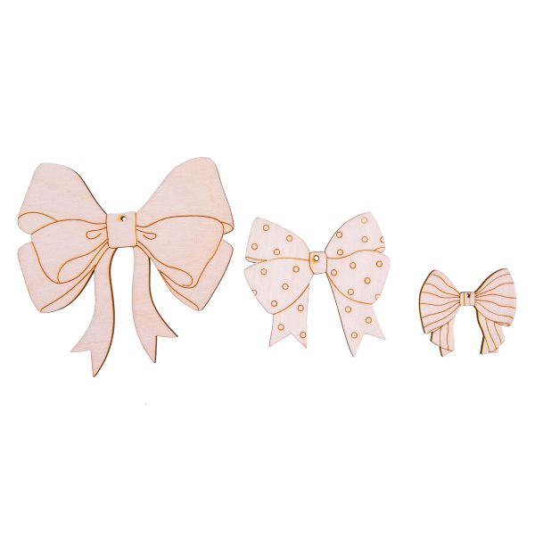 Заготовка из фанеры Набор подвесок Бантики 0.3 см, Mr.Carving, ВД-1268