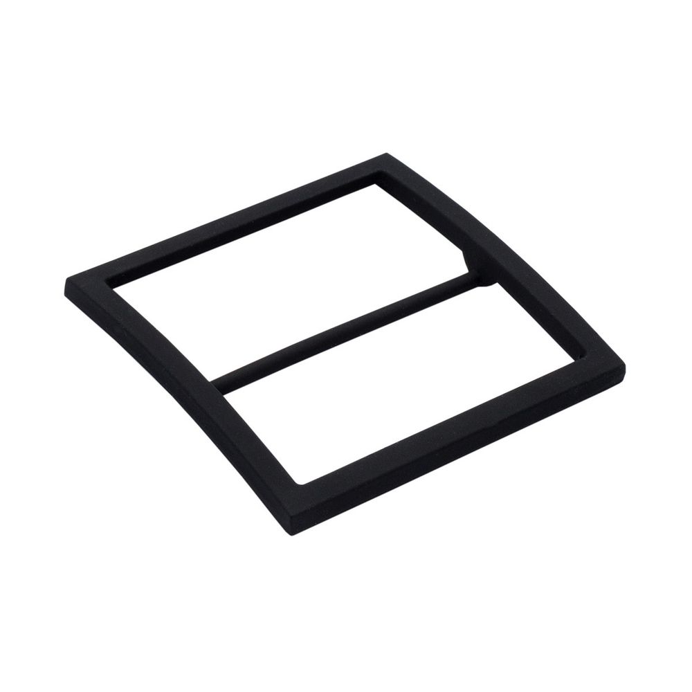 Пряжка ременная металл 50 мм ушко, 59х59 мм, черная резина, 4 шт