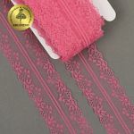 Кружево отделочное в стиле "трикотаж" 40 мм, TBY 150-1, цв.16 коралловый, уп.27.4м