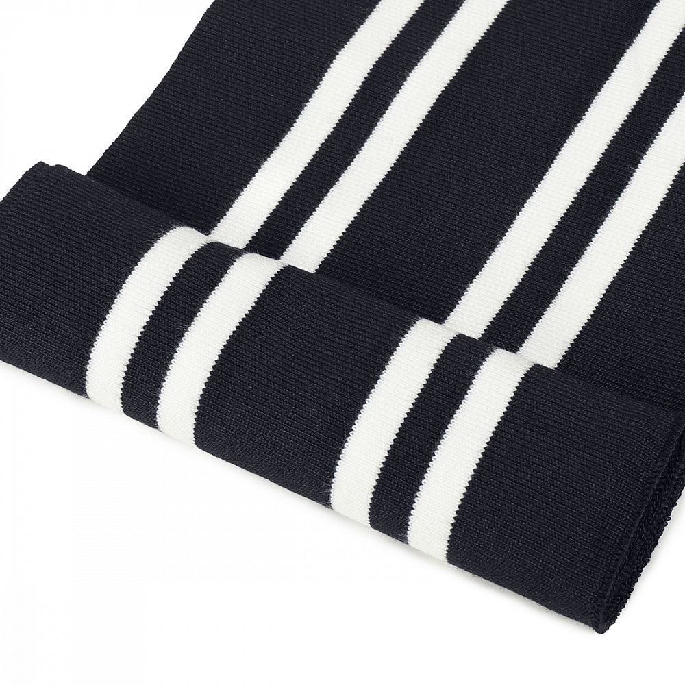 Подвяз (довяз) трикотажный 14.0х100 см, т.синий с белыми полосами, двухслойный, 100% п/э, 5 штук