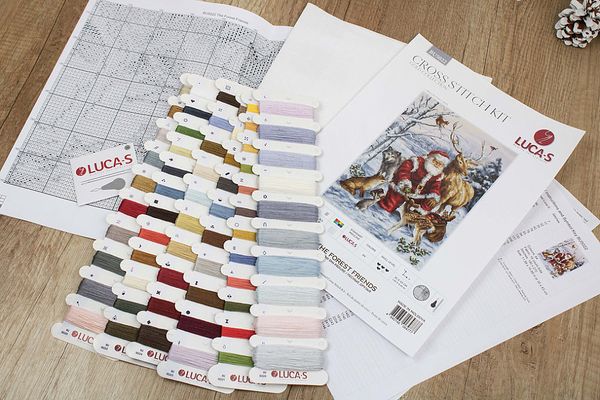 Набор для вышивания нитками Luca-S, Лесные друзья 30х43 см