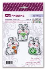 Набор для вышивания нитками Риолис, магниты Ушастики, 4х6 см