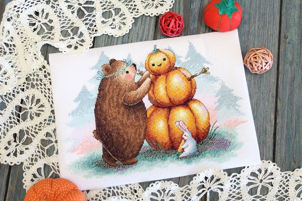 Набор для вышивания нитками МП Студия, Тыквовик, 18х25 см