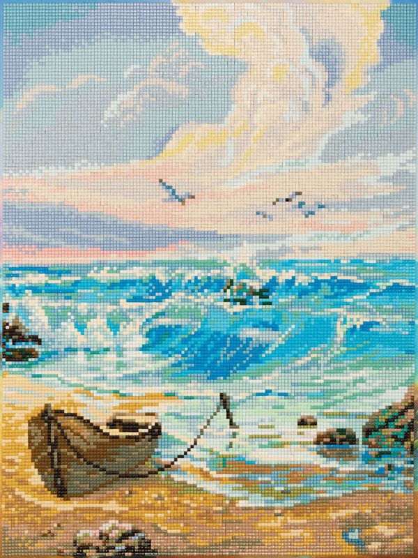 Алмазная (кристальная) мозаика Фрея, на подрамнике Лазурный берег, 30х40 см