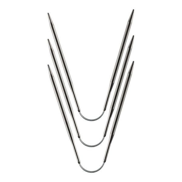 Спицы чулочные металл гибкие ⌀4.0 мм, 21 см, никель, Gamma KNF-3