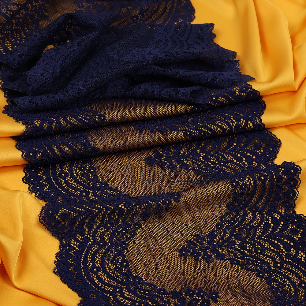 Кружево бельевое эластичное 230 мм / 3 м, 8036 цв.S919 т.синий, Kruzhevo