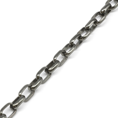 Цепь декоративная алюминий 12.4х10.1 мм, 10 метров, чер.никель, K11349