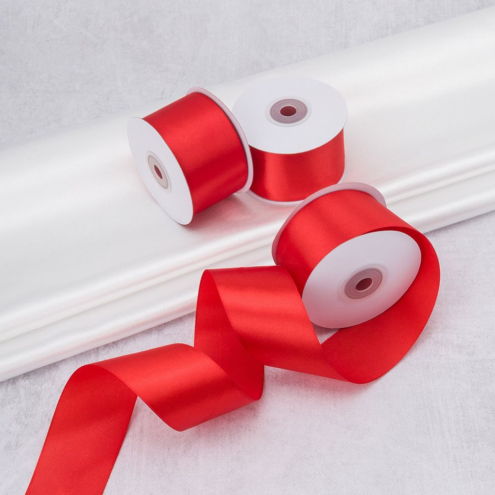 Лента атласная 50.0 мм / 3 шт по 22.86 метра, красный
