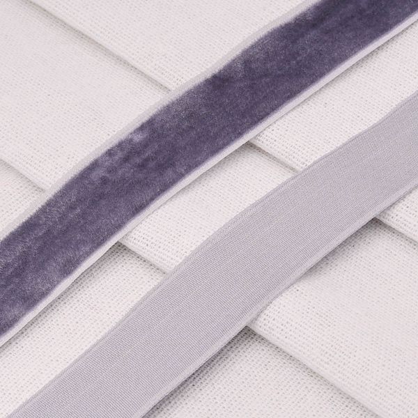 Лента бархатная (тесьма) 20.0 мм / 32.9±2 метров, 0081-1901, 189 серо-голубой