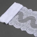 Кружево бельевое эластичное 230 мм / 10 м, 8036, цв.01 белый, Kruzhevo