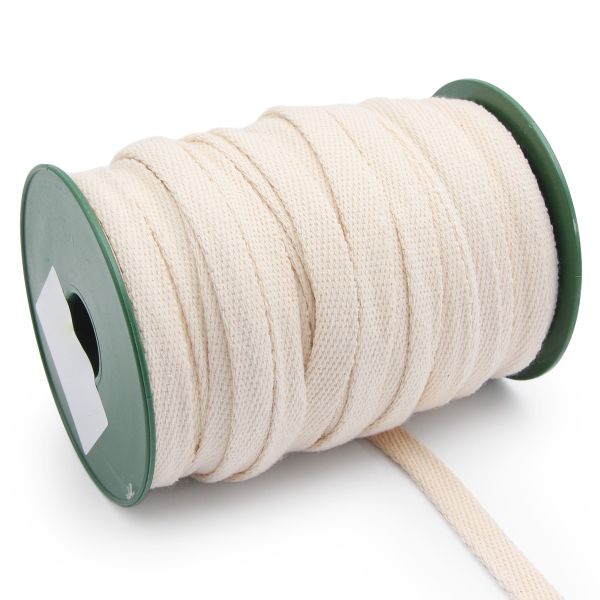 Шнур плоский плетеный х/б ⌀15.0 мм / 50 метров, суровый