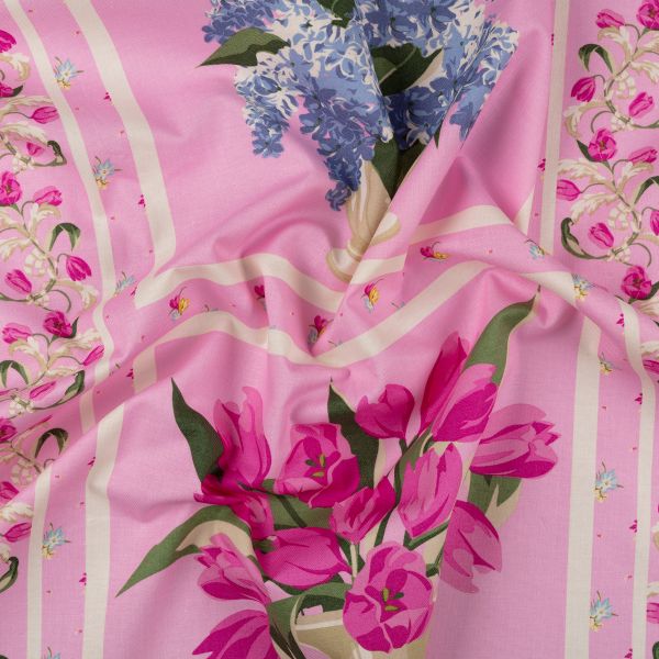 Ткань для пэчворка Peppy Весенний этюд панель, отрез 60х110 см, 146 г/м², ВЭ-03 розовый, Peppy