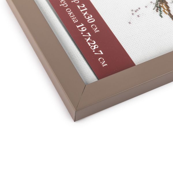 Рамка для картины (фото) пластик с оргстеклом 21х30 см, капучино, Gamma ПРК-20