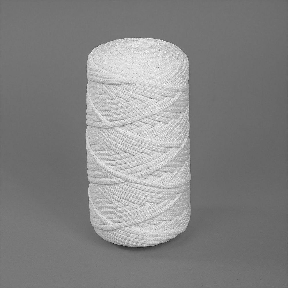 Шнур для вязания х/б ⌀4.0 мм цв.белый уп.100м