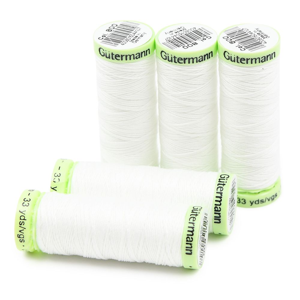 Нитки отделочные Gutermann Top Stitch, 30м, _800 белый, 5 катушек