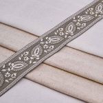Лента (тесьма-бордюр) жаккардовая 60.0 мм / 25±1 метров, 5 бежевый, 3AR2679