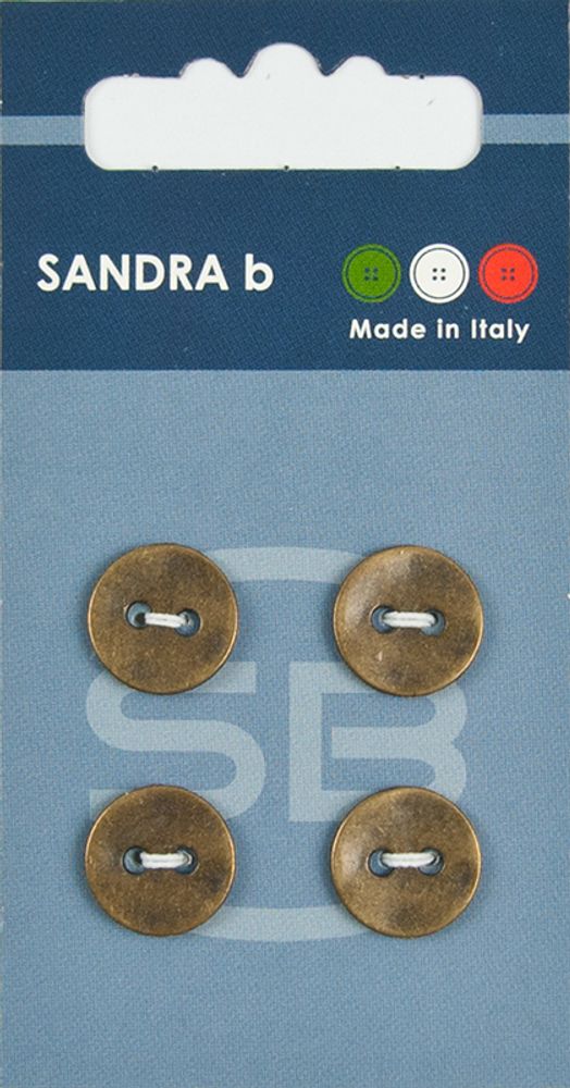 Пуговицы Sandra, 12, 5 мм, металл, медный