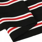 Подвяз (довяз) трикотажный 14.0х100 см, черный с белыми и красной полосами, двухслойный, 100% п/э, 5 штук