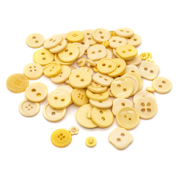 Украшения декоративные пуговицы ассорти Палитра 100г (Кремовый)
