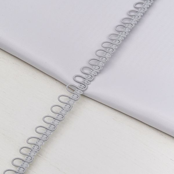 Тесьма декоративная с петлями 15 мм / 18.29 метра, серый, 13-7735