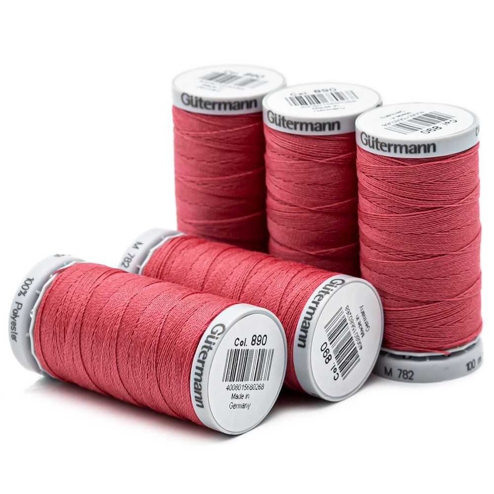 Нитки суперкрепкие Gutermann Extra Strong M782, 100м, 890 т.пурпурно-розовый, 5 катушек