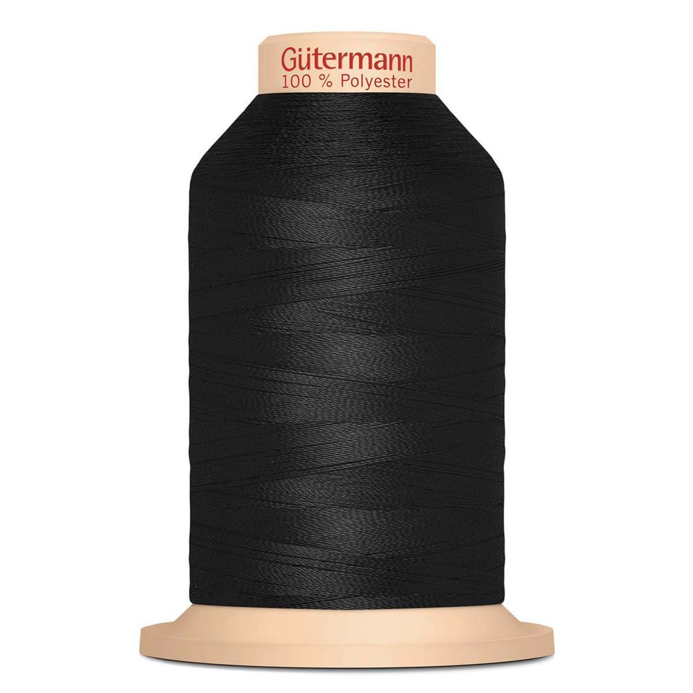 Нитка филаментная особо прочная Gutermann Tera 30, 900м, 704601, _000 черный, 10 катушек