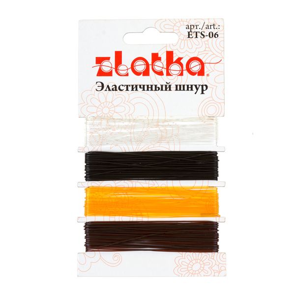 Шнур эластичный ⌀0.6 мм, 20 шт (5х4 шт), №01 ассорти, Zlatka ETS-06