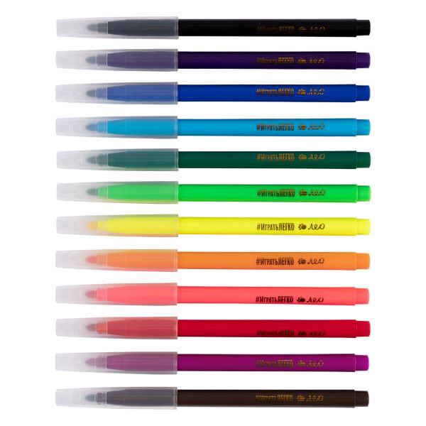 Фломастеры смываемые 12 цв, Лео LPFP-12