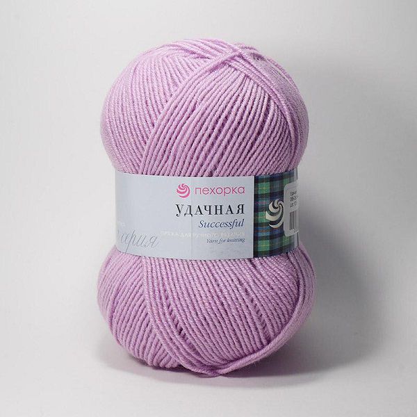 Пряжа Пехорка Удачная / уп.5 мот. по 100 г, 250 м, цв.389 св.фиалка