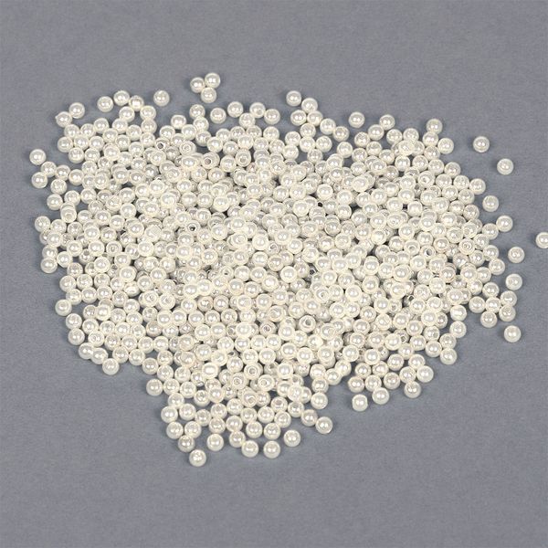 Бусины пластик (перламутр) ⌀4 мм, цв.001 молочный, уп.50г (1500 шт), Magic4Hobby