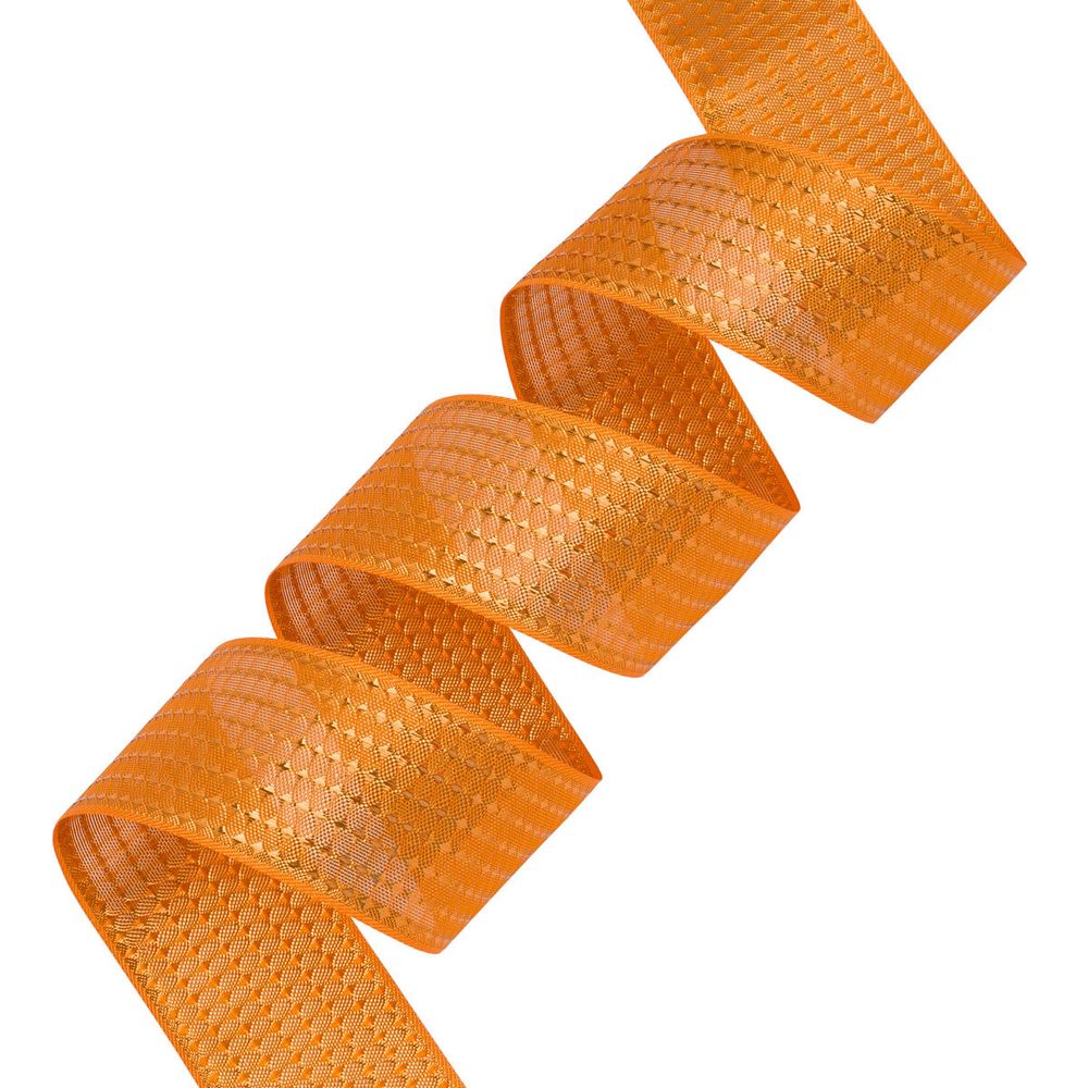 Лента подарочная 40 мм / 25 метров, рис.9027 (оранжевый), С3688Г17 Стрела-40