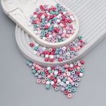 Бусины пластик 5х6 мм, 50 г, микс цвета, цилиндр, пастельный Astra&Craft, 2141