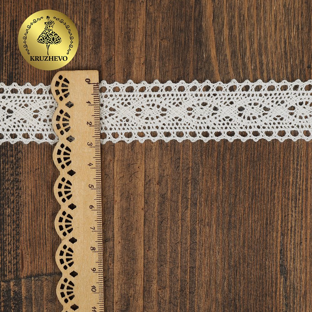 Кружево вязаное (тесьма) 30 мм / 10 метров, TBY.2442 цв.белый, Kruzhevo