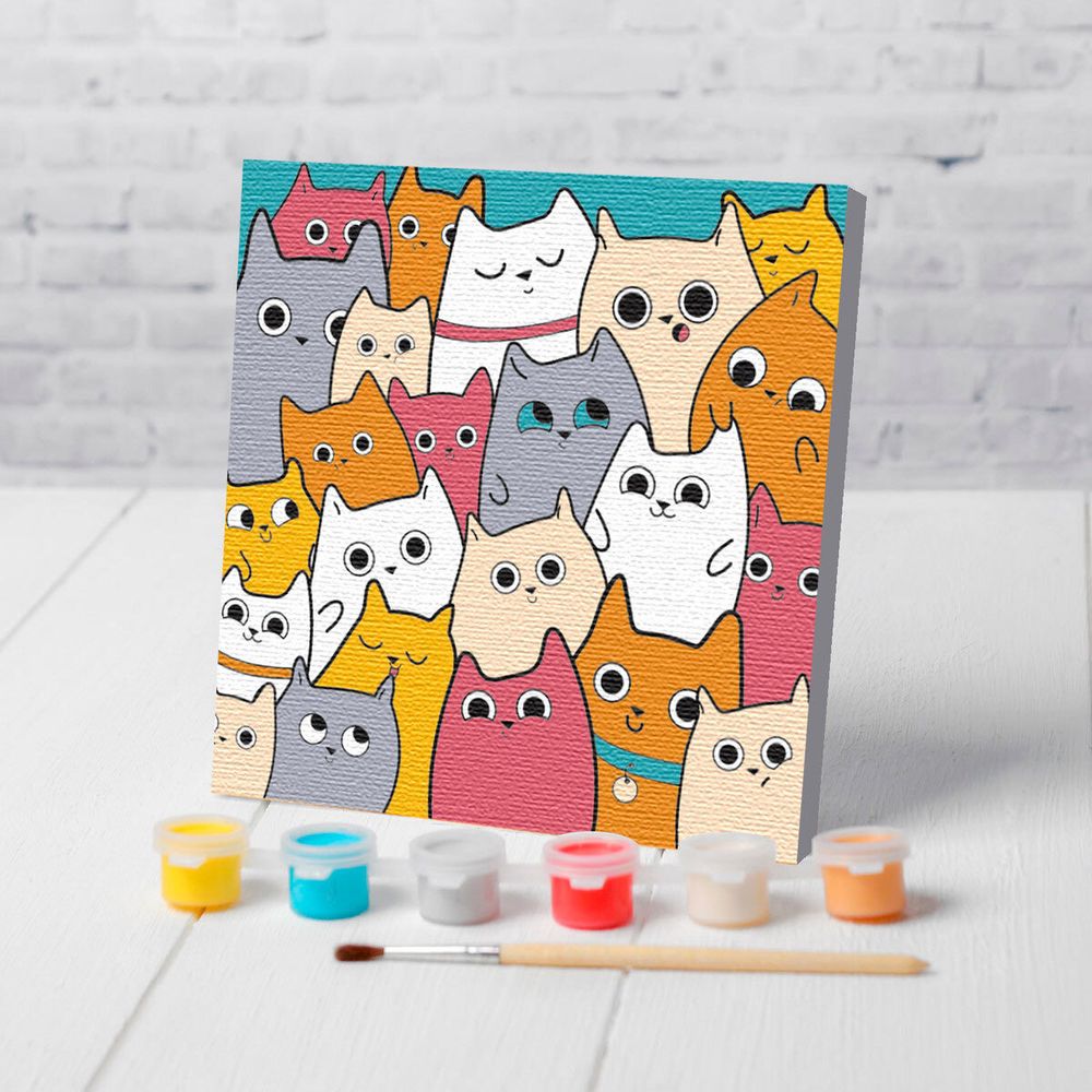Картина по номерам Арт Узор, Милые котята 15х15 см 4719045